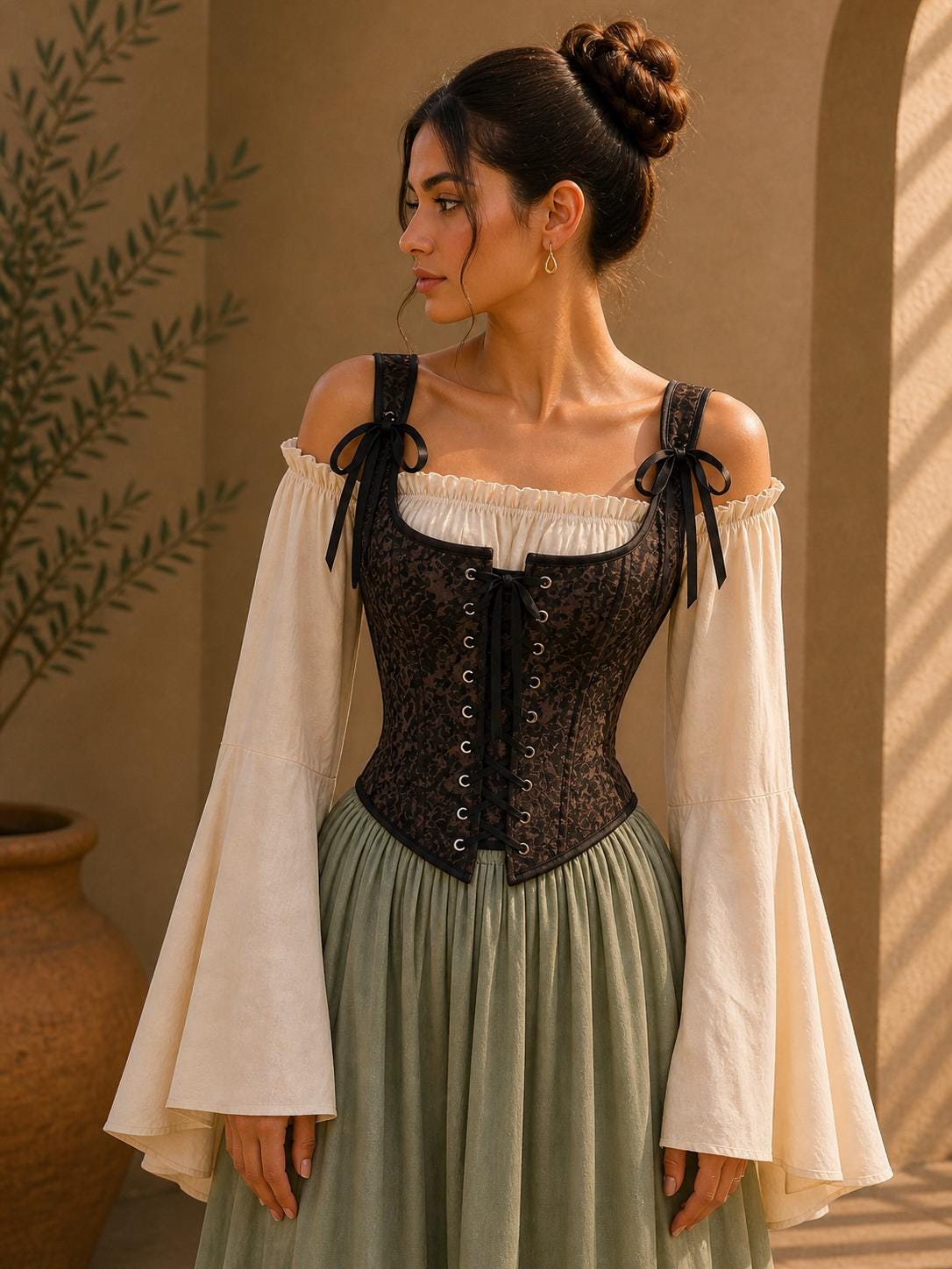 Medieval Corset, Renaissance Bodice Top, Ren Faire Corset, Victorian Fairycore Corset Belt, Regency Lace Up Corset