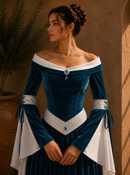 Velvet Elven Dress, Renaissance Fantasy Gown, Medieval Elf Costume, Fairy Witchcore Dress, LARP Cosplay Outfit