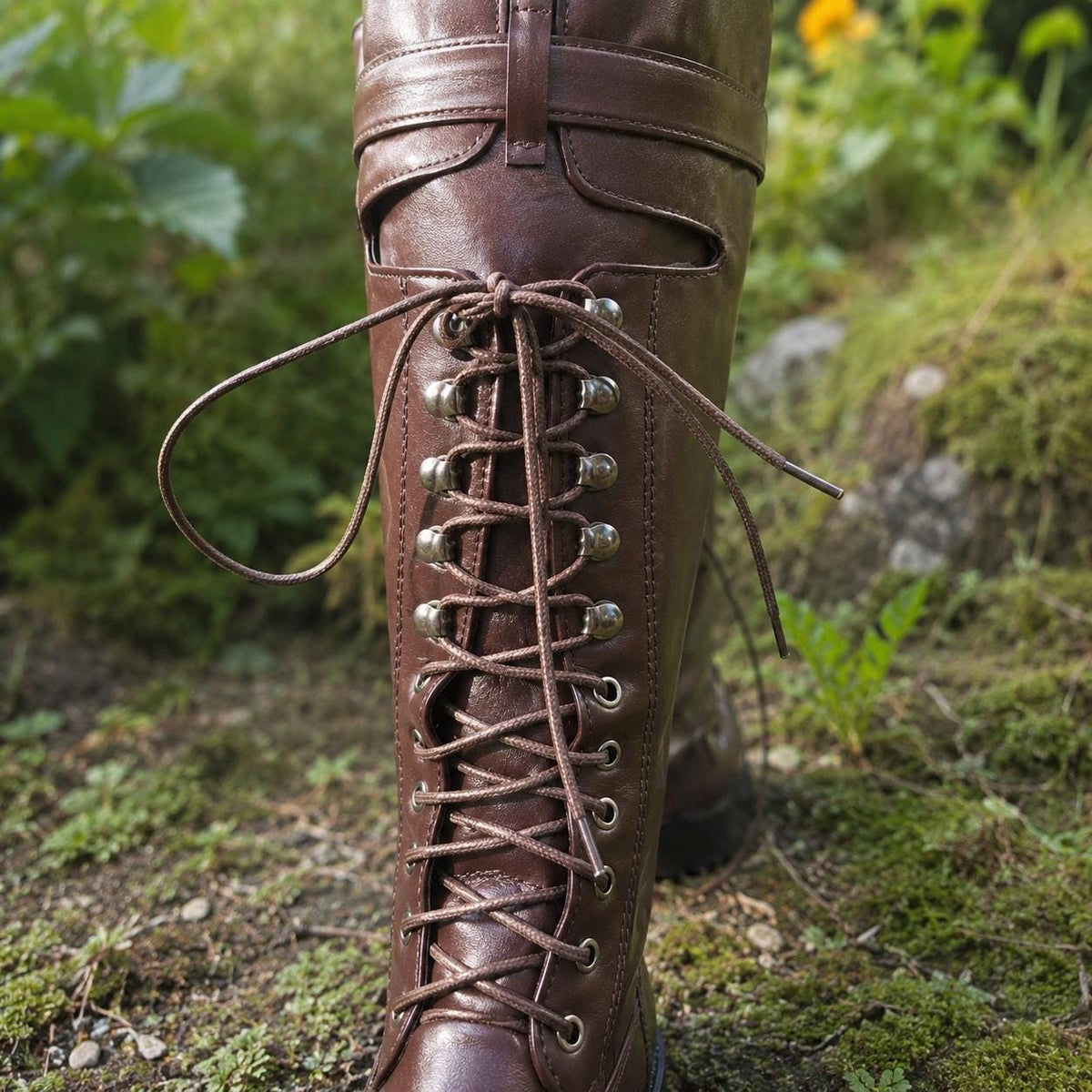 Lace Up Ren Faire Boots, Renaissance Boots, Pirate Boots, Medieval Viking Cosplay Knee High Combat Boots, Retro LARP Jackboot Shoes