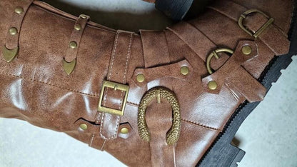 Unisex Medieval LARP Boots, Overknee Fantasy Pirate Boots, Renaissance Ren Faire Knee High Cosplay Boots for Men Women