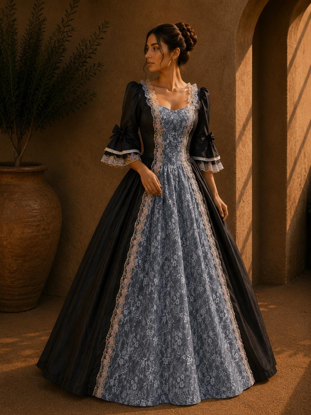 Renaissance Ball Gown, Medieval Queen Dress, Royal Victorian Cosplay, Fantasy Masquerade Gown, Regal Costume