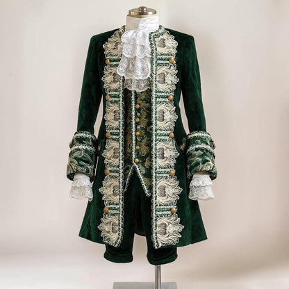 Rococo Baroque Men’s Court Suit, Royal Blue Prince Costume, 18th Century Nobleman Outfit, Historical Cosplay Set
