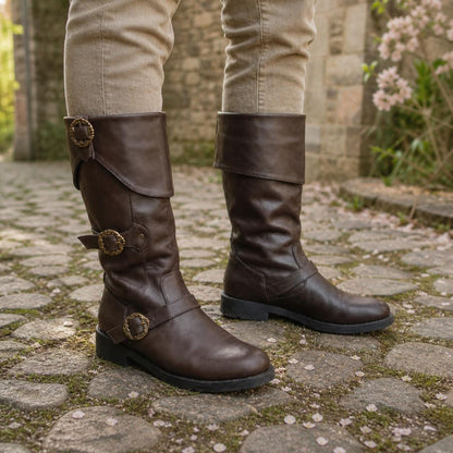 Ren Faire Boots, Medieval Pirate Boots, Renaissance Cosplay Boots, Viking LARP Shoes, Retro Jackboot Costume Footwear