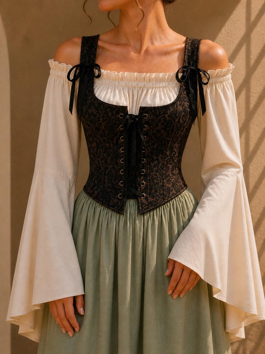 Medieval Corset, Renaissance Bodice Top, Ren Faire Corset, Victorian Fairycore Corset Belt, Regency Lace Up Corset