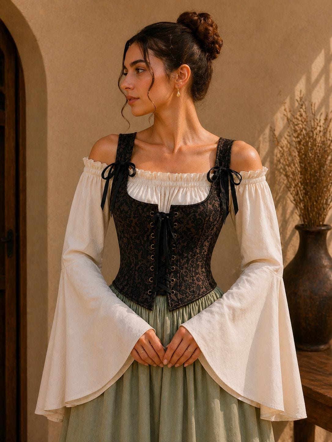 Medieval Corset, Renaissance Bodice Top, Ren Faire Corset, Victorian Fairycore Corset Belt, Regency Lace Up Corset