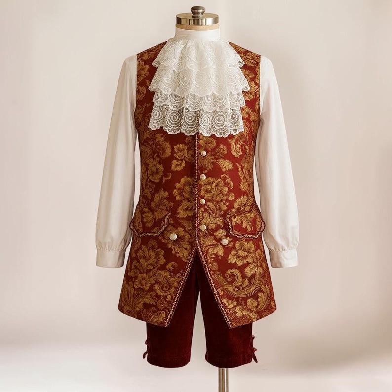 Rococo Baroque Men’s Court Suit, Royal Blue Prince Costume, 18th Century Nobleman Outfit, Historical Cosplay Set