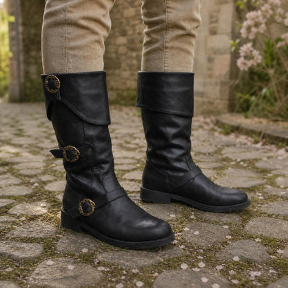 Ren Faire Boots, Medieval Pirate Boots, Renaissance Cosplay Boots, Viking LARP Shoes, Retro Jackboot Costume Footwear