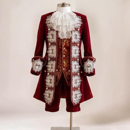 Rococo Baroque Men’s Court Suit, Royal Blue Prince Costume, 18th Century Nobleman Outfit, Historical Cosplay Set