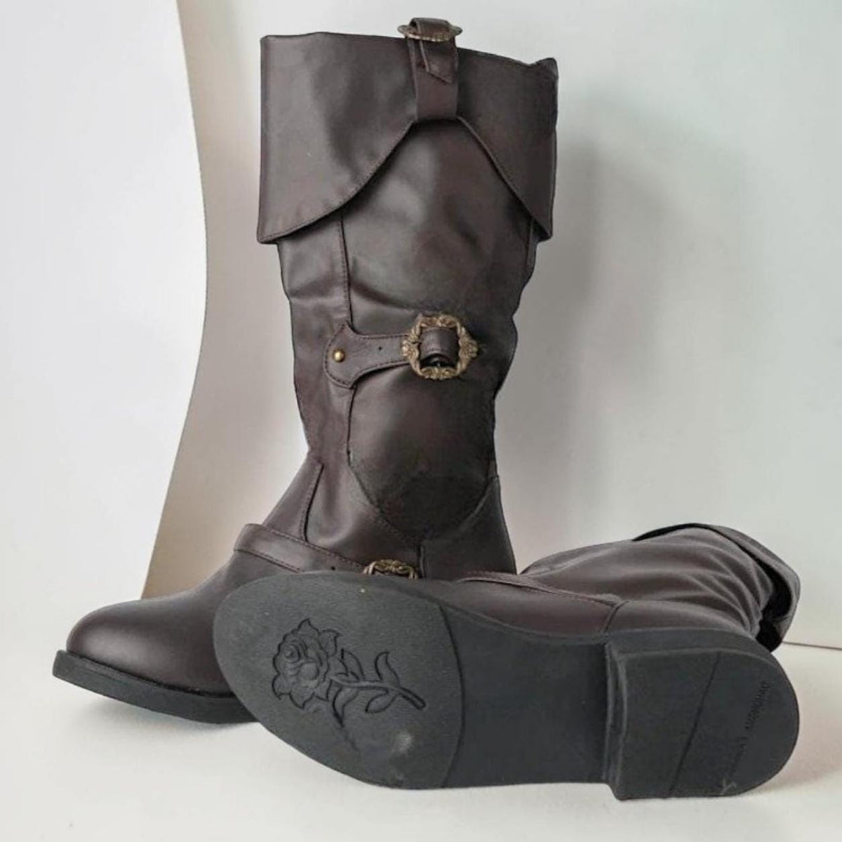 Ren Faire Boots, Medieval Pirate Boots, Renaissance Cosplay Boots, Viking LARP Shoes, Retro Jackboot Costume Footwear