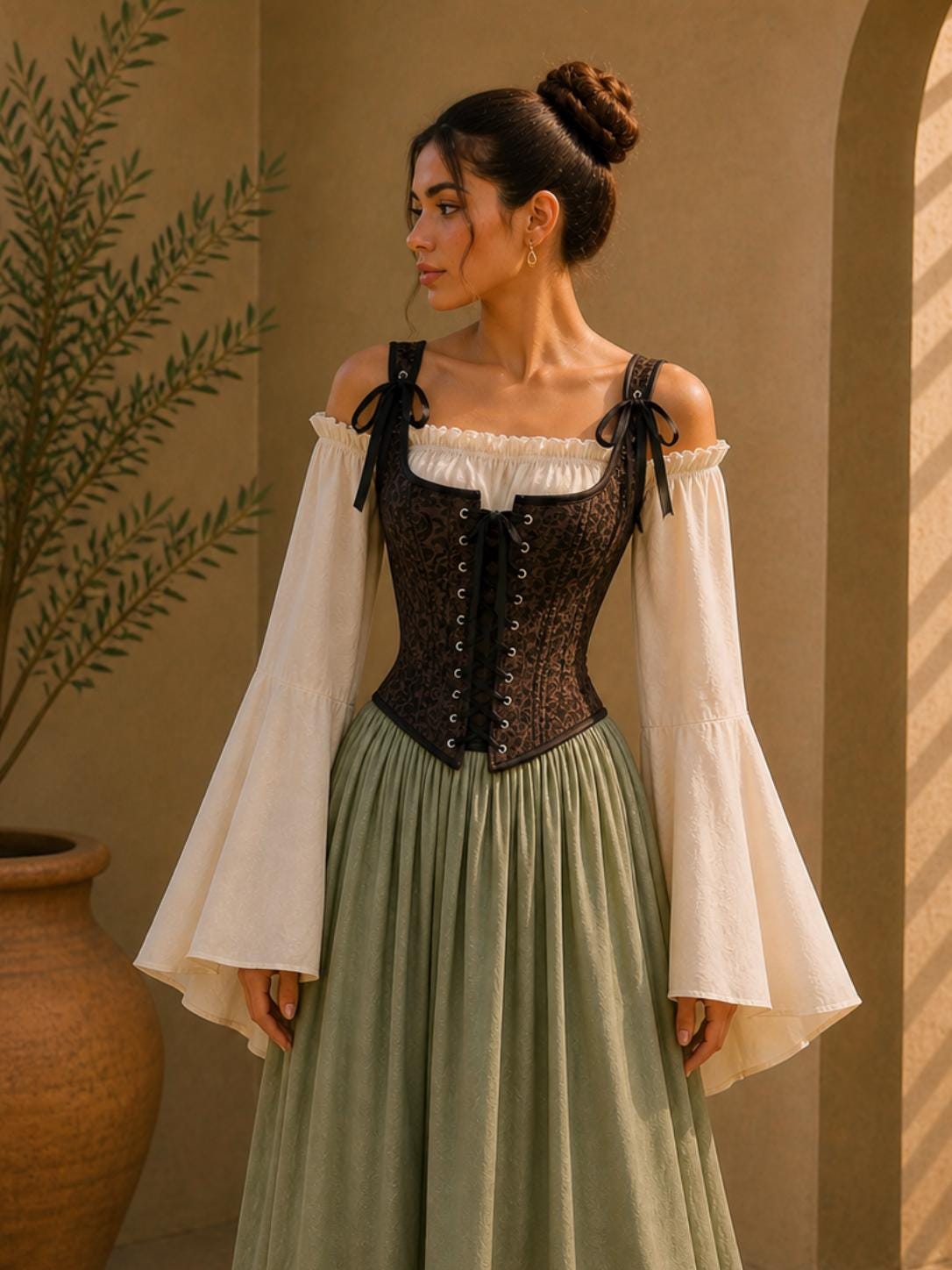 Medieval Corset, Renaissance Bodice Top, Ren Faire Corset, Victorian Fairycore Corset Belt, Regency Lace Up Corset