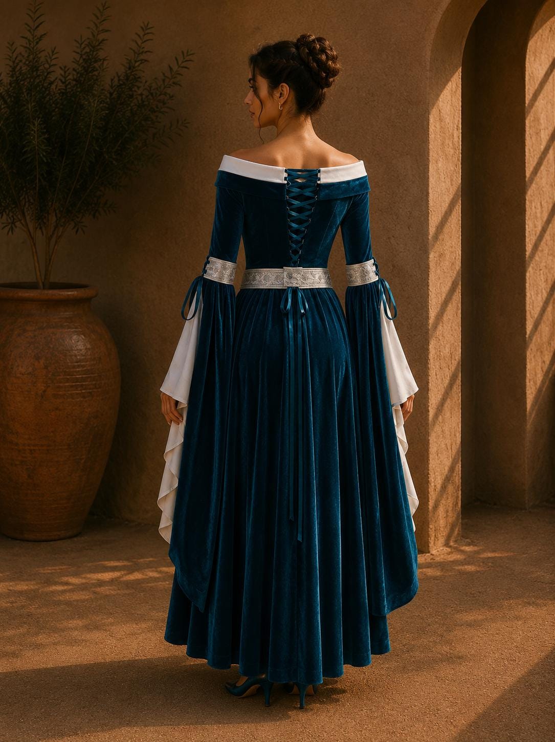 Velvet Elven Dress, Renaissance Fantasy Gown, Medieval Elf Costume, Fairy Witchcore Dress, LARP Cosplay Outfit