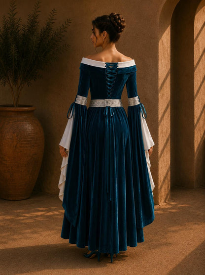 Velvet Elven Dress, Renaissance Fantasy Gown, Medieval Elf Costume, Fairy Witchcore Dress, LARP Cosplay Outfit