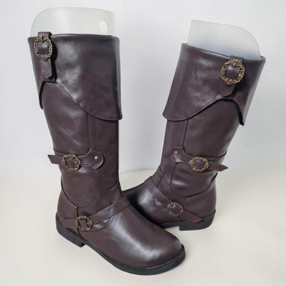 Ren Faire Boots, Medieval Pirate Boots, Renaissance Cosplay Boots, Viking LARP Shoes, Retro Jackboot Costume Footwear