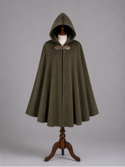 Hooded Medieval Cloak, Renaissance Cape, LARP Fantasy Cloak, Wizard Cosplay Cape, Elf Hooded Costume